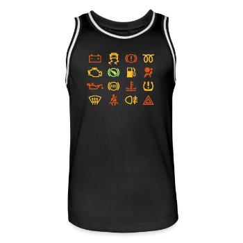 Auto-Kontrollleuchten - Männer Basketball-Trikot - Schwarz/Weiß - Vorne - AI Model Male 185 dark (185cm)