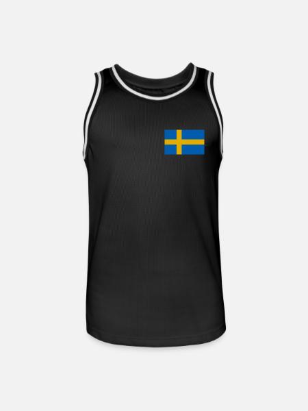 Schweden Flagge - Männer Basketball-Trikot - Schwarz/Weiß