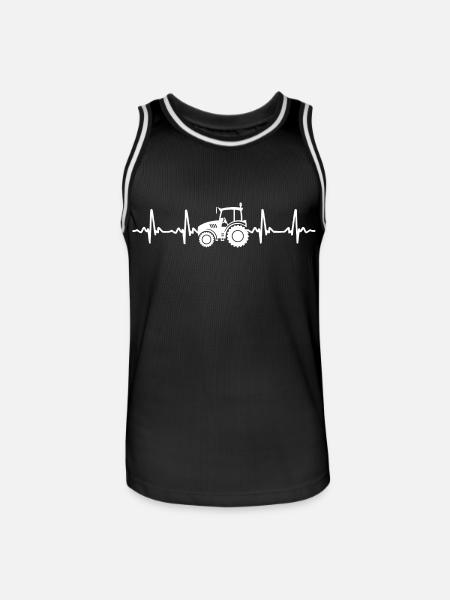 T-Shirt Traktor Heartbeat - Männer Basketball-Trikot - Schwarz/Weiß