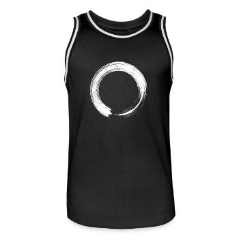 Kreis Design Symbol Bürste weiß - Männer Basketball-Trikot - Schwarz/Weiß - Vorne - AI Model Male 185 dark (185cm)