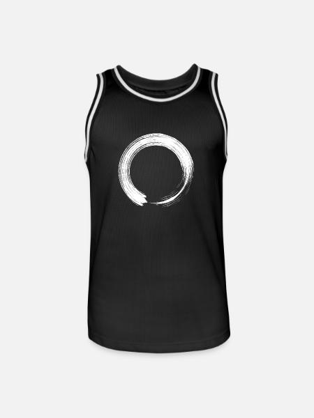 Circle design icon brush white - Men's Basketball Jersey - black/white