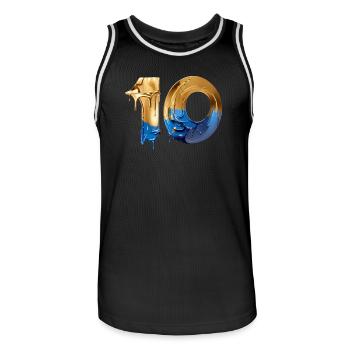 NON. 10 NUMÉRO 10 COOL 10E ANNIVERSAIRE - Maillot de basket Homme - noir/blanc - Devant - AI Model Male 185 dark (185cm)
