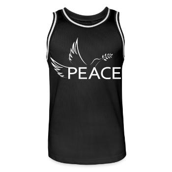 Peace Frieden Friedenstaube Demo Protest Freiheit - Männer Basketball-Trikot - Schwarz/Weiß - Vorne - AI Model Male 185 dark (185cm)