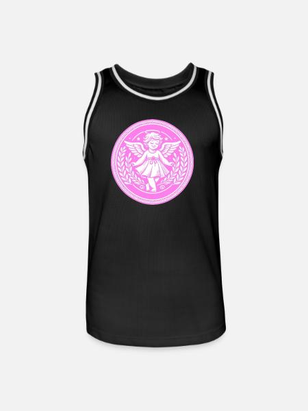 Schutzengel Logo - Männer Basketball-Trikot - Schwarz/Weiß