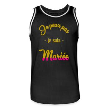 ICH KANN NICHT, ICH BIN VERHEIRATET - Männer Basketball-Trikot - Schwarz/Weiß - Vorne - AI Model Male 185 dark (185cm)