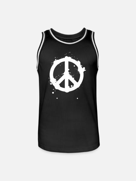 Peace Splash Guerrilla Print Style - Men's Basketball Jersey - black/white