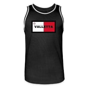 La Valette à Malte Drapeau - Maillot de basket Homme - noir/blanc - Devant - AI Model Male 185 dark (185cm)