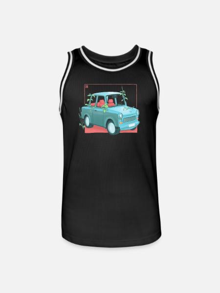 Trabi with plants - Men's Basketball Jersey - black/white