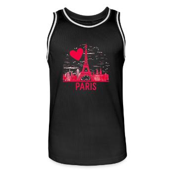 Ich mag das minimalistische Paris - Männer Basketball-Trikot - Schwarz/Weiß - Vorne - AI Model Male 185 dark (185cm)