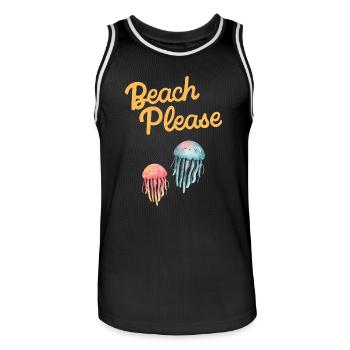 beach please Quallen - Männer Basketball-Trikot - Schwarz/Weiß - Vorne - AI Model Male 185 dark (185cm)