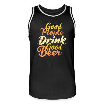 Gute Leute trinken gutes Bier - Männer Basketball-Trikot - Schwarz/Weiß - Vorne - AI Model Male 185 dark (185cm)