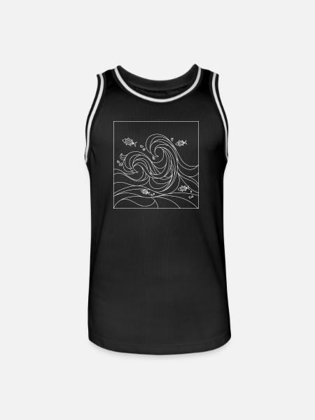 geometric ocean - Men's Basketball Jersey - black/white