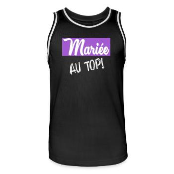 Junggesellinnenabschied. HOCHZEIT - Männer Basketball-Trikot - Schwarz/Weiß - Vorne - AI Model Male 185 dark (185cm)