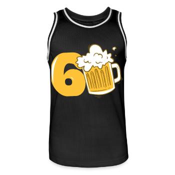 60 Years Old Beer Fan Birthday Gift Men - Men's Basketball Jersey - black/white - Front - AI Model Male 185 dark (185cm)