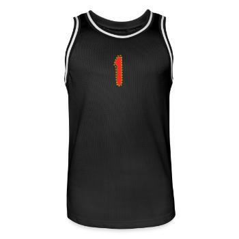 1. 1 JAHR. 1. JAHRESTAG. 1 JAHR GEBURTSTAG - Männer Basketball-Trikot - Schwarz/Weiß - Vorne - AI Model Male 185 dark (185cm)