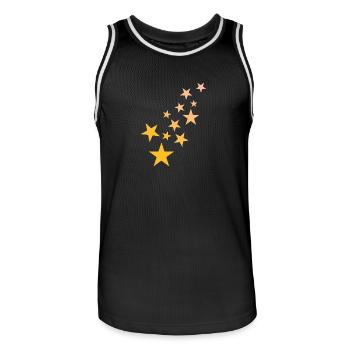 Stern Sternchen Muster Sternenhimmel - Männer Basketball-Trikot - Schwarz/Weiß - Vorne - AI Model Male 185 dark (185cm)