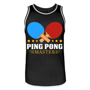 Ping-pong - Maillot de basket Homme - noir/blanc - Devant - AI Model Male 185 dark (185cm)
