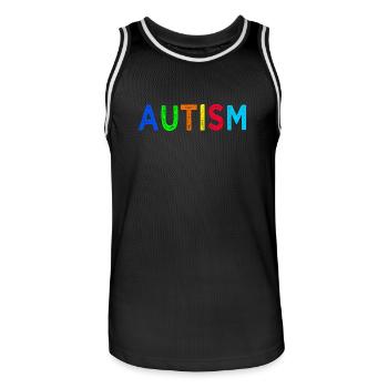 Regenbogen-Autismus: Eine Botschaft der Hoffnung - Männer Basketball-Trikot - Schwarz/Weiß - Vorne - AI Model Male 185 dark (185cm)