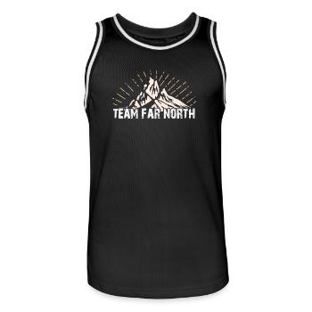 Team Far North | Nordland | Norden - Männer Basketball-Trikot - Schwarz/Weiß - Vorne - AI Model Male 185 dark (185cm)