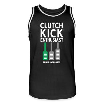 Clutch Kick Enthusiast - Männer Basketball-Trikot - Schwarz/Weiß - Vorne - AI Model Male 185 dark (185cm)