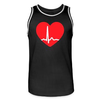 EKG-LEITUNG HERZ - Männer Basketball-Trikot - Schwarz/Weiß - Vorne - AI Model Male 185 dark (185cm)