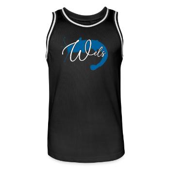Wels Waller angeln Sportfischen Flussmonster - Männer Basketball-Trikot - Schwarz/Weiß - Vorne - AI Model Male 185 dark (185cm)