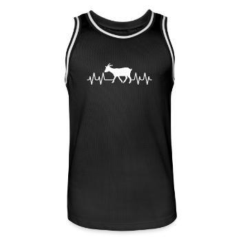 Herzschlag der Ziege - Männer Basketball-Trikot - Schwarz/Weiß - Vorne - AI Model Male 185 dark (185cm)
