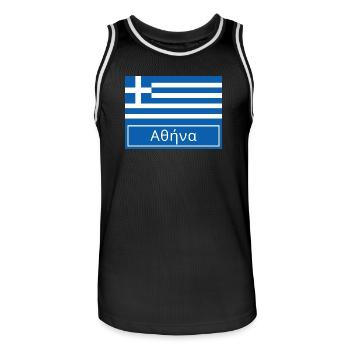Athen auf Griechisch geschrieben - Männer Basketball-Trikot - Schwarz/Weiß - Vorne - AI Model Male 185 dark (185cm)