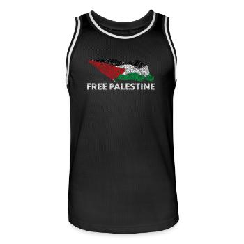 Palestine libre - Maillot de basket Homme - noir/blanc - Devant - AI Model Male 185 dark (185cm)