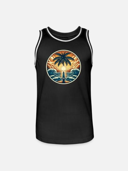 Surfer Logo - Men's Basketball Jersey - black/white