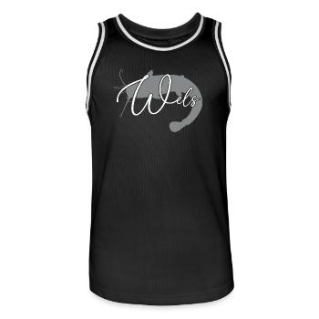 Wels Waller angeln Sportfischen Flussmonster - Männer Basketball-Trikot - Schwarz/Weiß - Vorne - AI Model Male 185 dark (185cm)