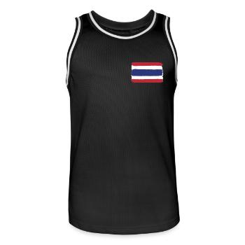 Drapeau de la Thaïlande look utilisé - Maillot de basket Homme - noir/blanc - Devant - AI Model Male 185 dark (185cm)