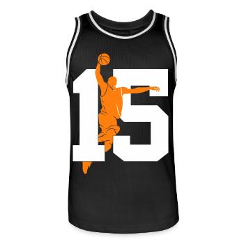 NUMÉRO 15 BASKETBALL 15E ANNIVERSAIRE - Maillot de basket Homme - noir/blanc - Devant - AI Model Male 185 dark (185cm)