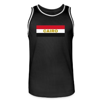 Kairo-Stadt in ägyptischen Flaggenfarben - Männer Basketball-Trikot - Schwarz/Weiß - Vorne - AI Model Male 185 dark (185cm)