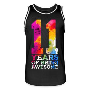11 ANS D’ÊTRE GÉNIAL 11E ANNIVERSAIRE - Maillot de basket Homme - noir/blanc - Devant - AI Model Male 185 dark (185cm)