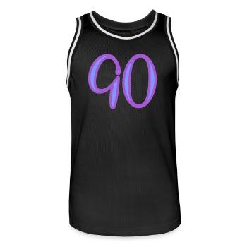 90 - Männer Basketball-Trikot - Schwarz/Weiß - Vorne - AI Model Male 185 dark (185cm)