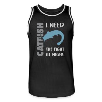 Catfish fishing fight with the strong catfish - Men's Basketball Jersey - black/white - Front - AI Model Male 185 dark (185cm)