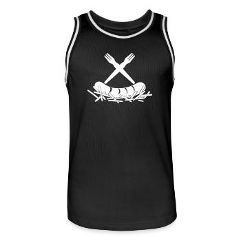 French Fries Currywurst French Fries Forks Logo - Men's Basketball Jersey - black/white - Front - AI Model Male 185 dark (185cm)
