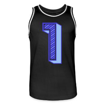 1. 1 JAHR. 1. JAHRESTAG. 1 JAHR GEBURTSTAG - Männer Basketball-Trikot - Schwarz/Weiß - Vorne - AI Model Male 185 dark (185cm)