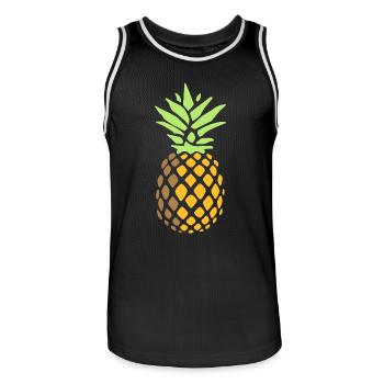 Ananas - Männer Basketball-Trikot - Schwarz/Weiß - Vorne - AI Model Male 185 dark (185cm)