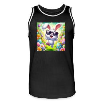Happy Easter Bunny - Men's Basketball Jersey - black/white - Front - AI Model Male 185 dark (185cm)