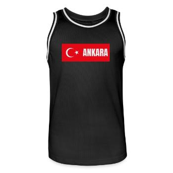 Ankara City in türkischer Flagge - Männer Basketball-Trikot - Schwarz/Weiß - Vorne - AI Model Male 185 dark (185cm)