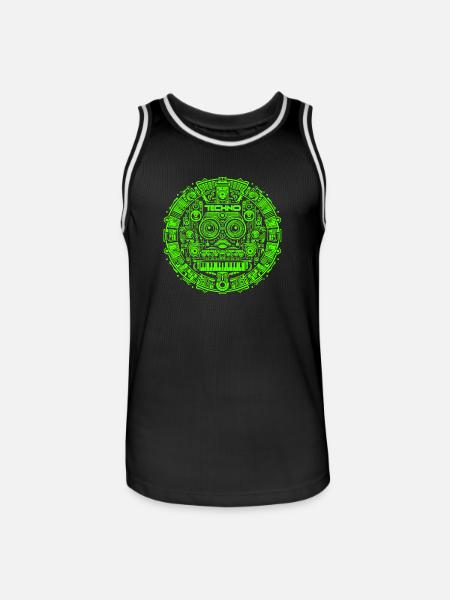 Techno Music Logo - Men's Basketball Jersey - black/white
