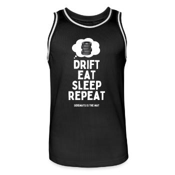 Drift Essen Schlaf Wiederholen - Männer Basketball-Trikot - Schwarz/Weiß - Vorne - AI Model Male 185 dark (185cm)