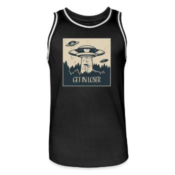 OVNI extraterrestre Drôle de cadeau spatial - Maillot de basket Homme - noir/blanc - Devant - AI Model Male 185 dark (185cm)