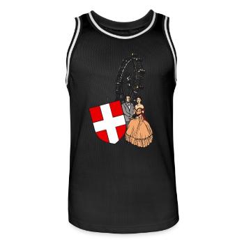 Vienna Panorama Wappen Shirt Geschenk - Männer Basketball-Trikot - Schwarz/Weiß - Vorne - AI Model Male 185 dark (185cm)