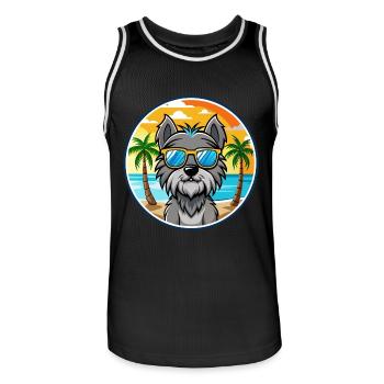 Bouvier Des Ardennes Hunderasse Cartoon Sonnenbrille - Männer Basketball-Trikot - Schwarz/Weiß - Vorne - AI Model Male 185 dark (185cm)