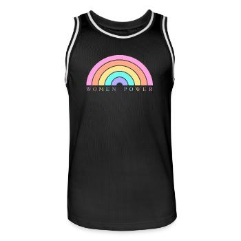 Women Power - Men's Basketball Jersey - black/white - Front - AI Model Male 185 dark (185cm)