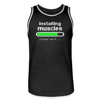 Aufbau von Muskeln - Männer Basketball-Trikot - Schwarz/Weiß - Vorne - AI Model Male 185 dark (185cm)