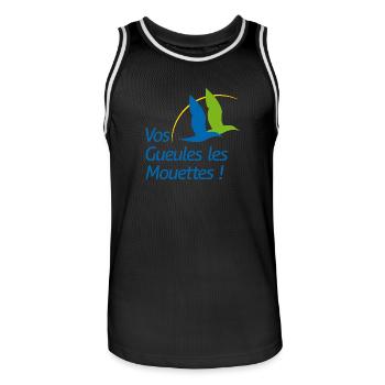 Charentes Maritimes - Vos Gueules Les Mouettes ! - Maillot de basket Homme - noir/blanc - Devant - AI Model Male 185 dark (185cm)